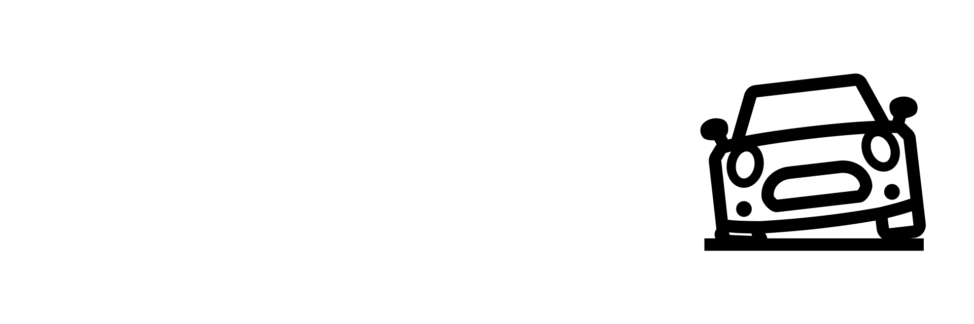 Icono de coche con rueda delantera pinchada