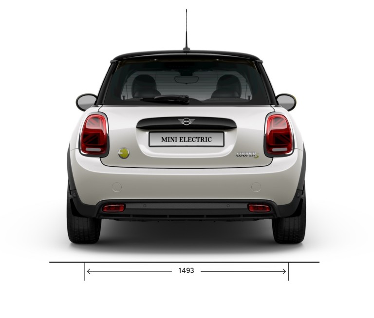 MINI Cooper SE de 3 puertas – vista lateral – dimensiones